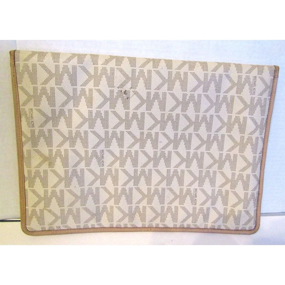 Michael Kors Ipad Case Monogram MK Signature Large Envelope Clutch Purse Logo